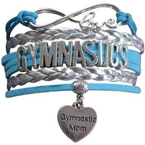 Mom Gymnastics Bracelet - Blue & Silver